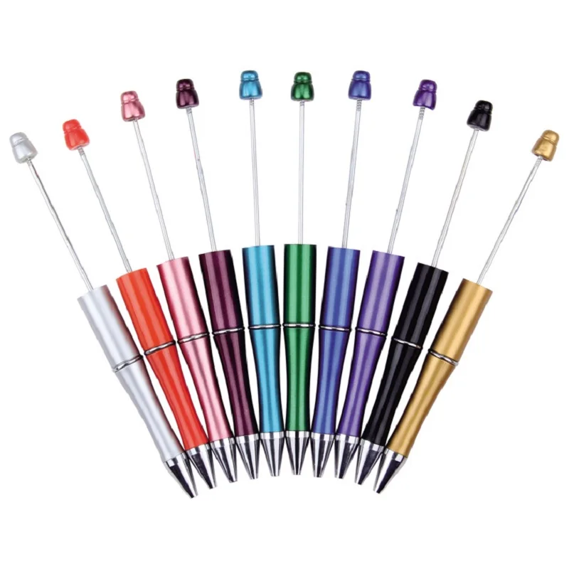 

10pcs/lot Plastic Beadable Pen Bead Pens Ballpoint Pen Gift Ball Pen Kids party Personalized Gift Wedding Gift For Guests