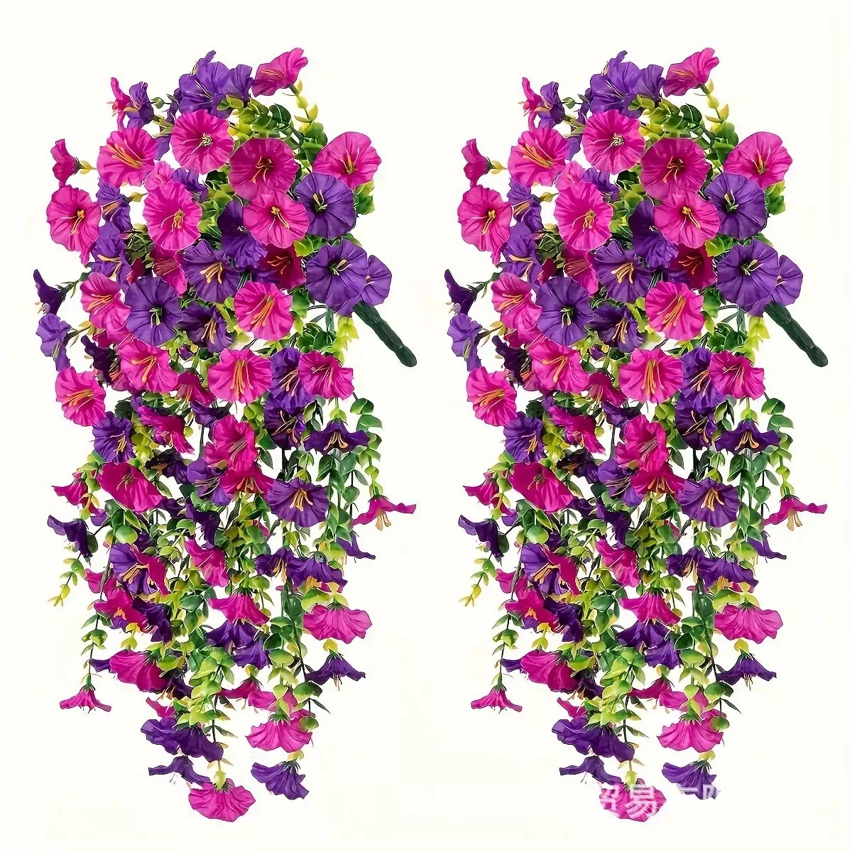 

2pcs Artificial Morning Glory & Eucalyptus Hanging Decor Perfect for Home Garden Weddings Versatile Outdoor Plants Garden Party