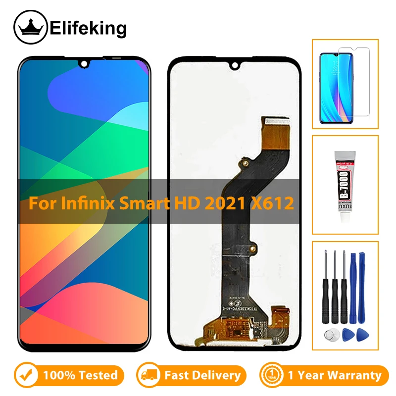 

ЖК-дисплей для Infinix Smart HD 2021 X612, дисплей с сенсорным экраном и дигитайзером в сборе, замена с бесплатными инструментами, 100% тестирование