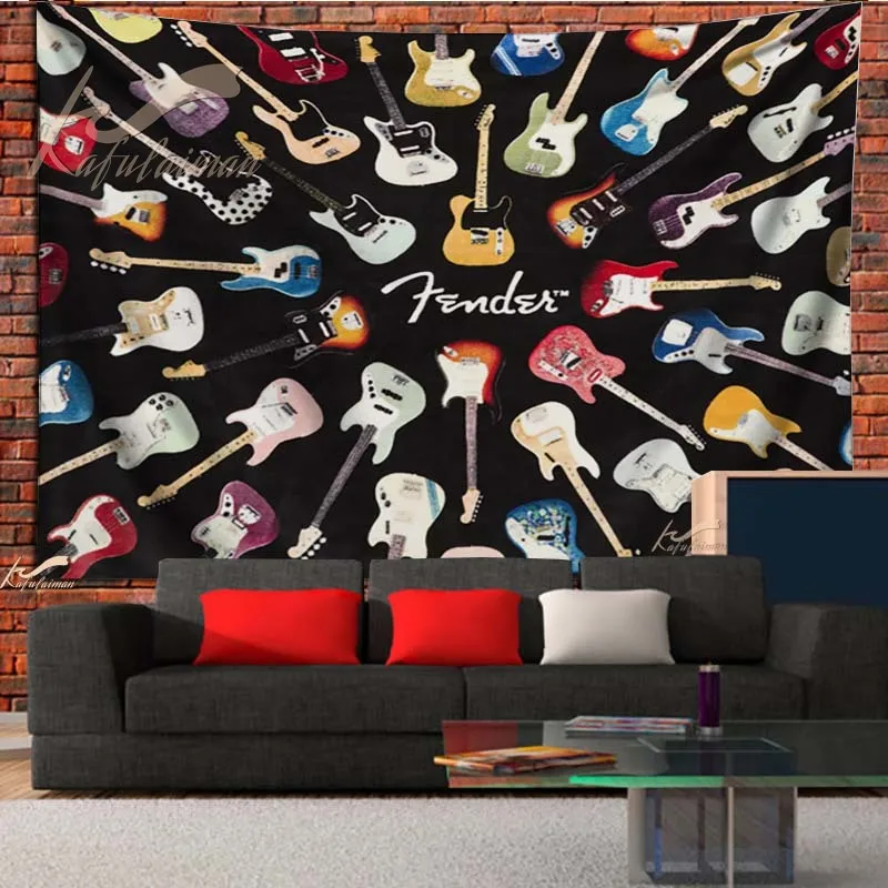 

Guitar Tapestry Musical instrument Wall Hanging Bass Fans Home Wall Hanging Home Decoration Dropshipping