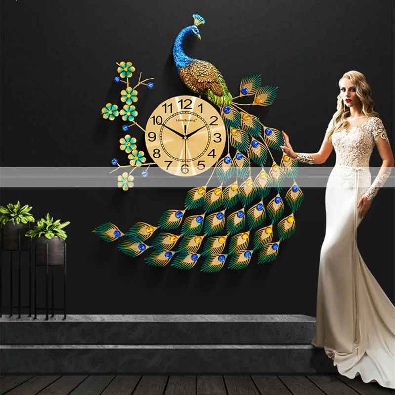 

Peacock Wall Clocks Silence Living Rooms Household Fashion Creative Phoenix Simplicity European Art Clocks Clock Decor Home