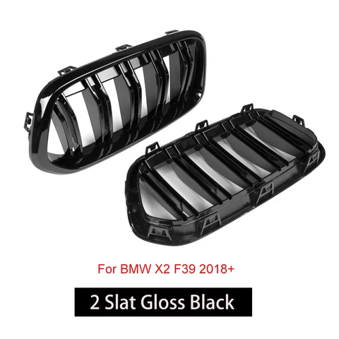 Решетка радиатора переднего бампера для BMW X2 F39 SUV 2018 дюйма глянцевая черная двойная решетка гоночные решетки автомобильные аксессуары