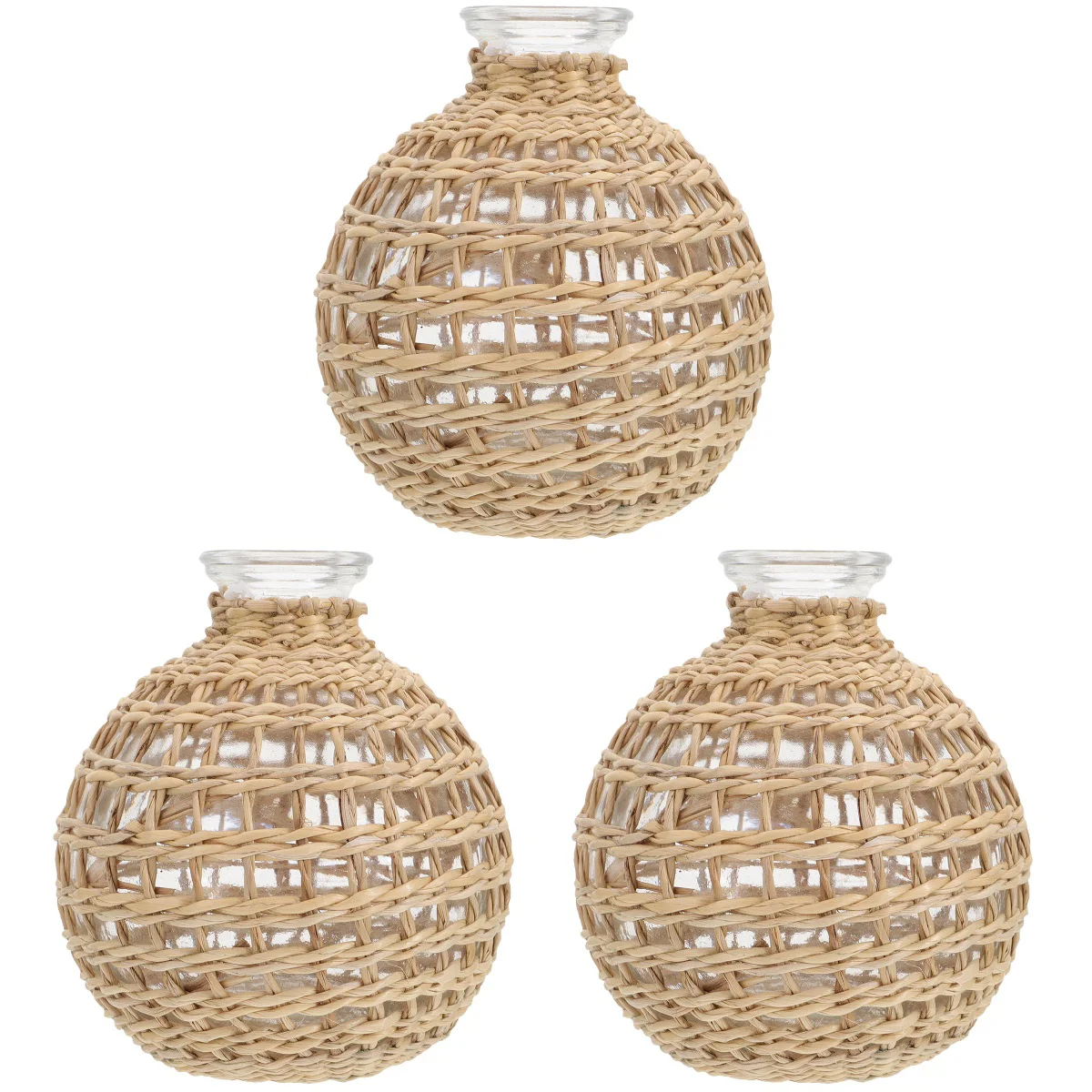

3 pcs Home Multipurpose Vase Aromatherapy Bottle Table Decor Light Brown