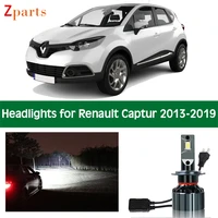 car headlamp for renault captur led headlight bulbs low beam high beam canbus white 12v 6000k auto lights front lamp accessories