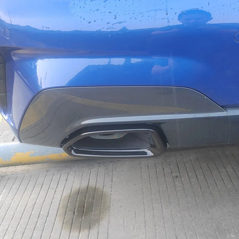 

Черная декоративная наклейка на выхлопную трубу для BMW 3 серии G20 G28 2019-2021 из нержавеющей стали