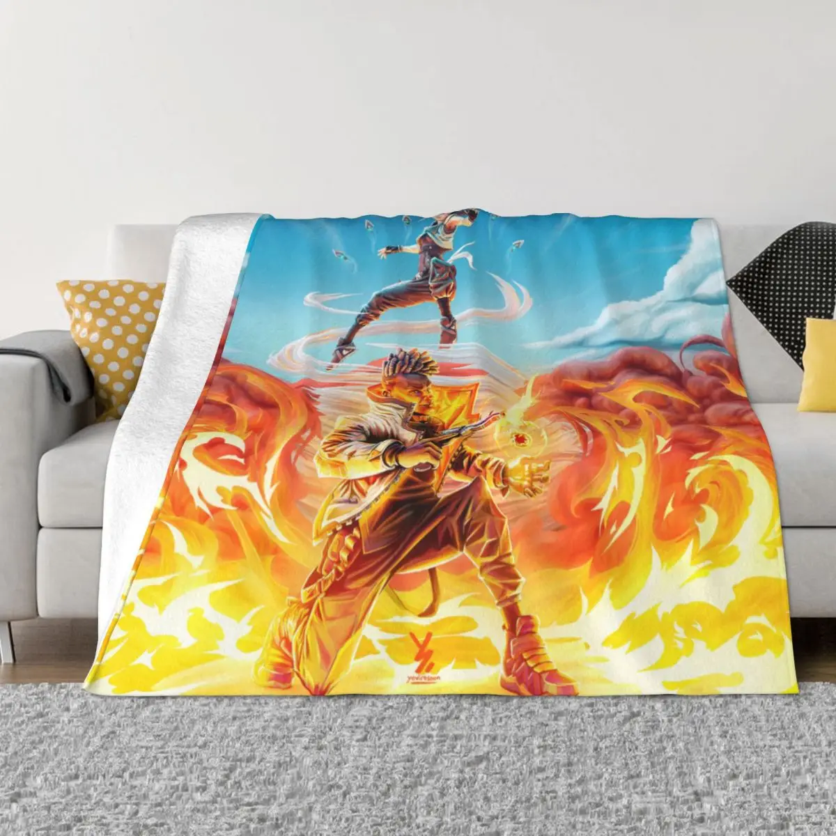 

Фланелевое Одеяло для игр Valorant, весна-осень, Джетт и Феникс, теплое художественное теплое одеяло для зимнего постельного белья