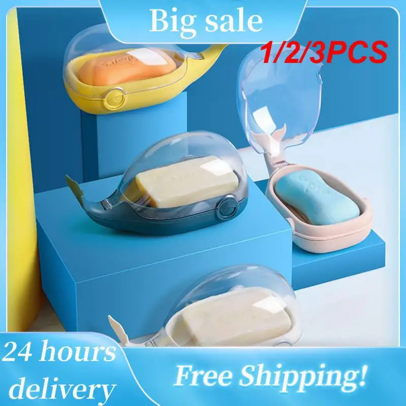 

1/2/3PCS Siamese Storage Dust-proof Water Proof Shelf With Cover Odorless Drain Storage Box Soap Box Save Space Portable Fast