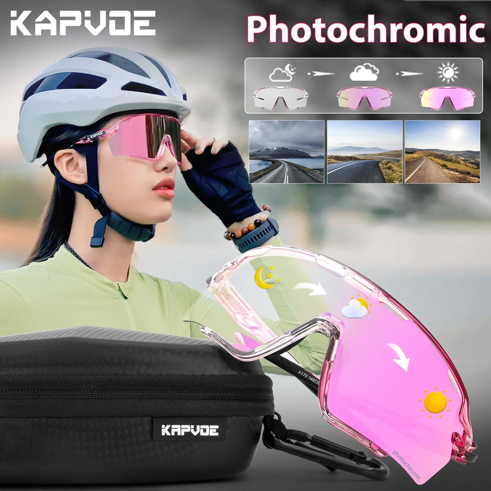Kapvoe фотохромные солнцезащитные очки в оправе и линзах велосипедные UV400