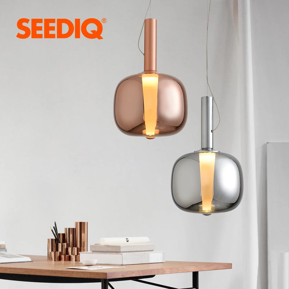 

Modern Glass Led Pendant Light Golden Luxurious Pendant Lamp For Foyer Bedroom Beside Living Room Combo Hanging Light Fixture