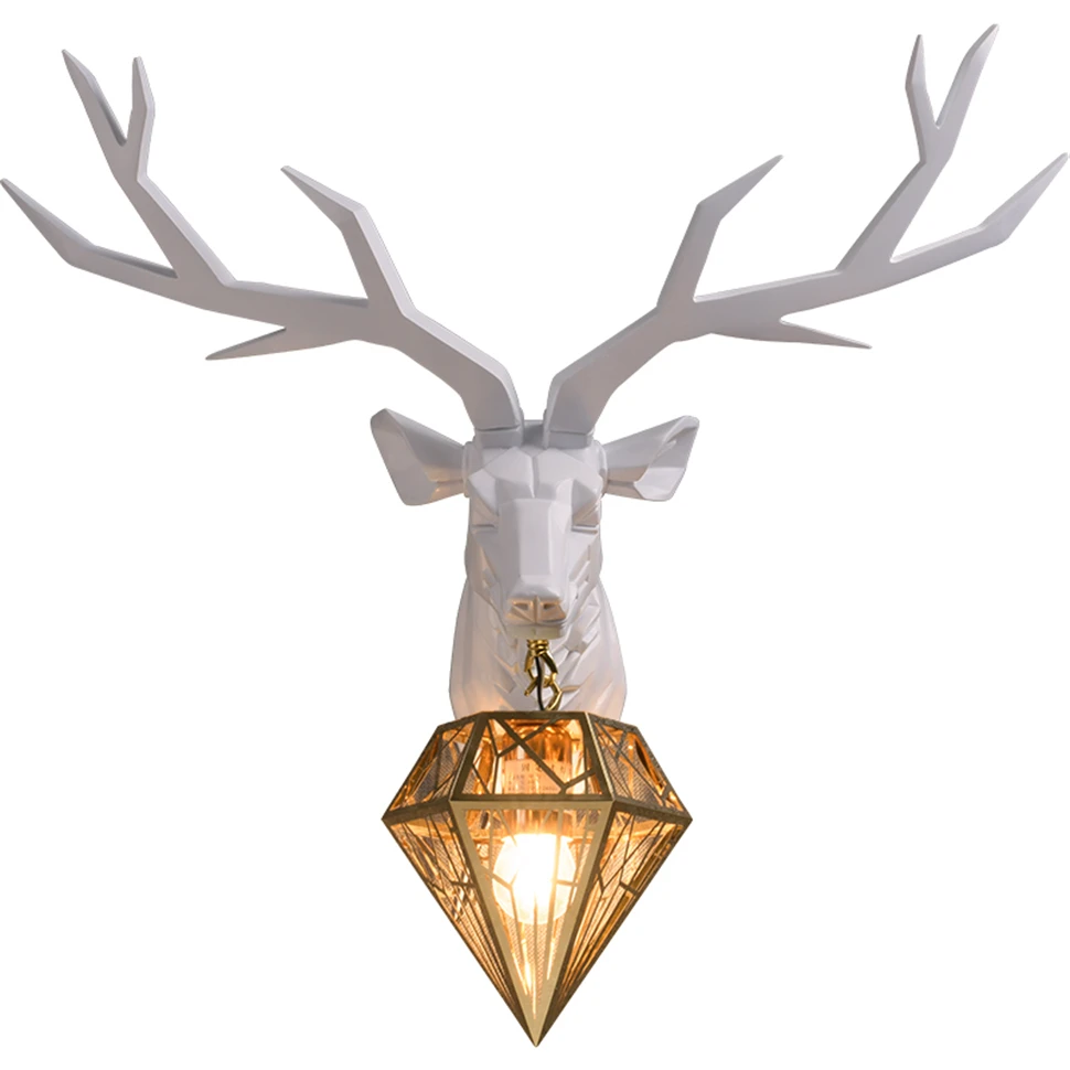 

Nordic Antlers Wall Lamp Home Decor Retro Art Deer Head Wall Light Living Room Bedroom Aisle Background Wall Sconce Lighting