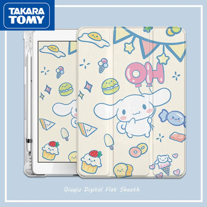 

TAKARA TOMY Hello Kitty Cute Case for Ipad Air1/2/3/4 IPad18/19/20/21 Mini 4/5 for IPad Pro18/20/21 Silicone with Pen Slot Cover