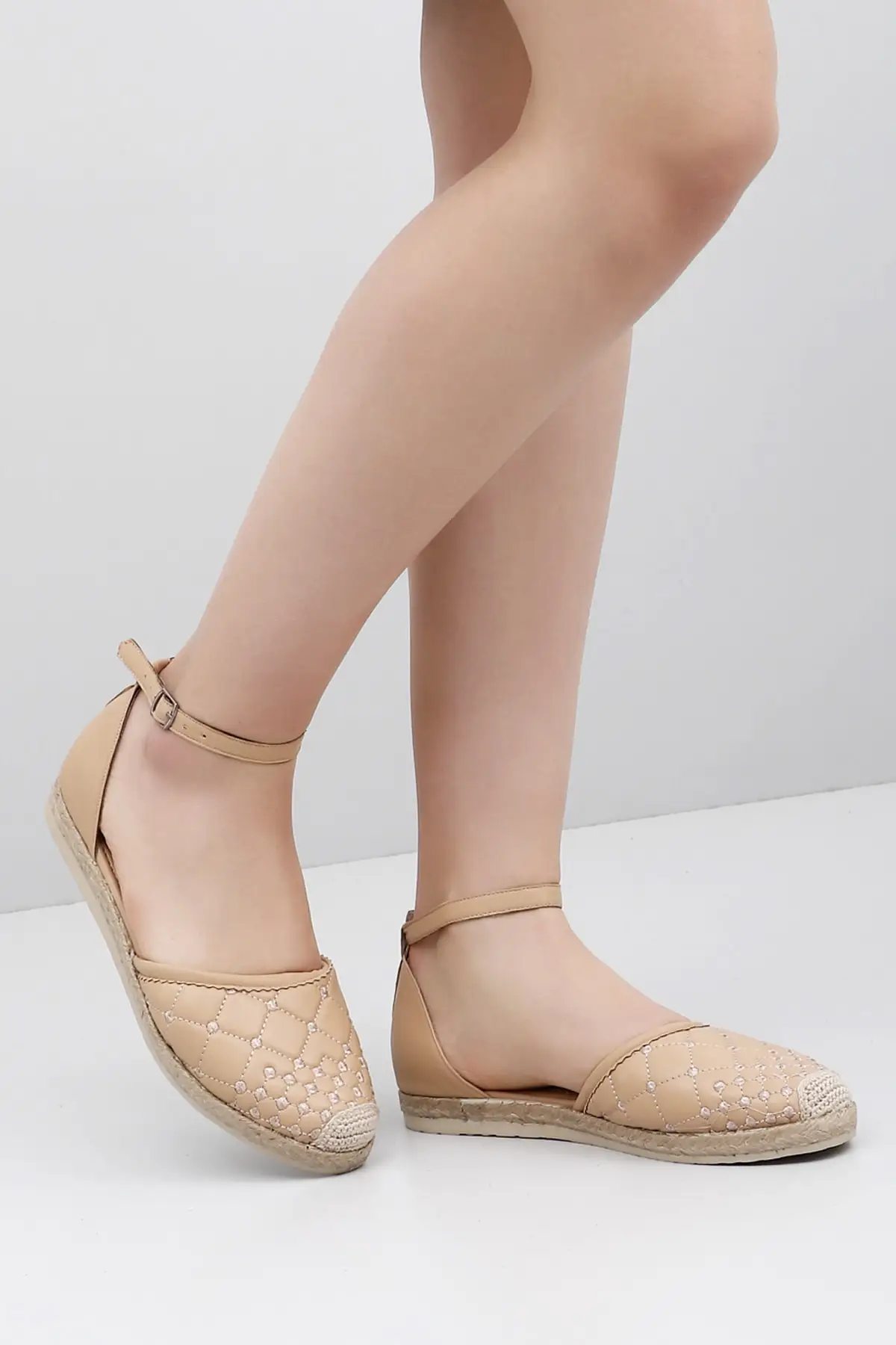 

Women Flats Shoes Nut Round Toe Flat Bottom Open Side With Ankle Fashion Flats For Ladies Casual swimwear