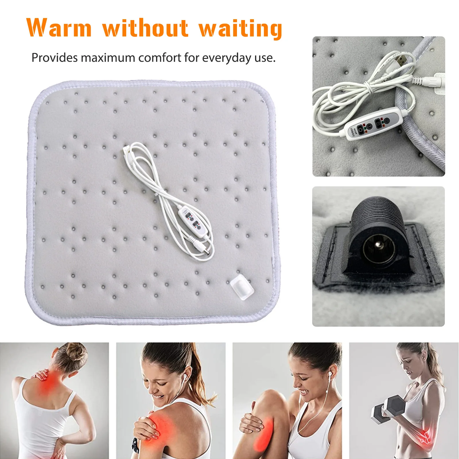 

Heated Blanket Machine Washable USB Physiotherapy Heating Blankets 3-speed Adjustment Office Chair Pad for Office Car