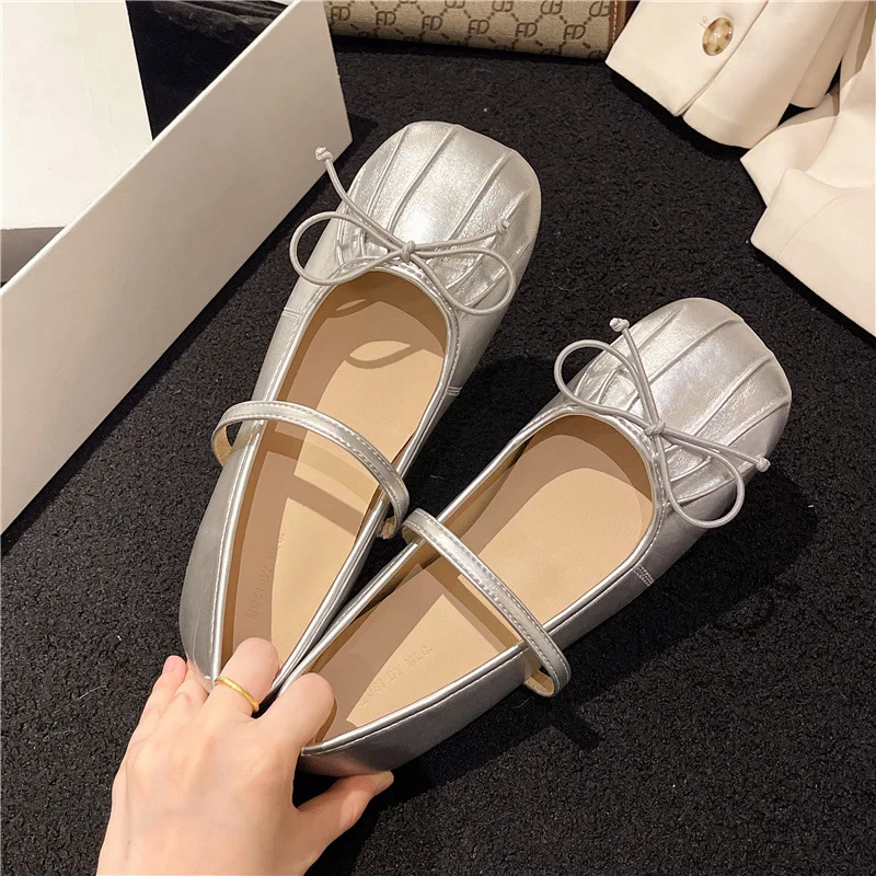 

Балетки женские с закрытым носком, Элегантные повседневные кроссовки, туфли с круглым носком, плоская подошва, летняя обувь, 2023