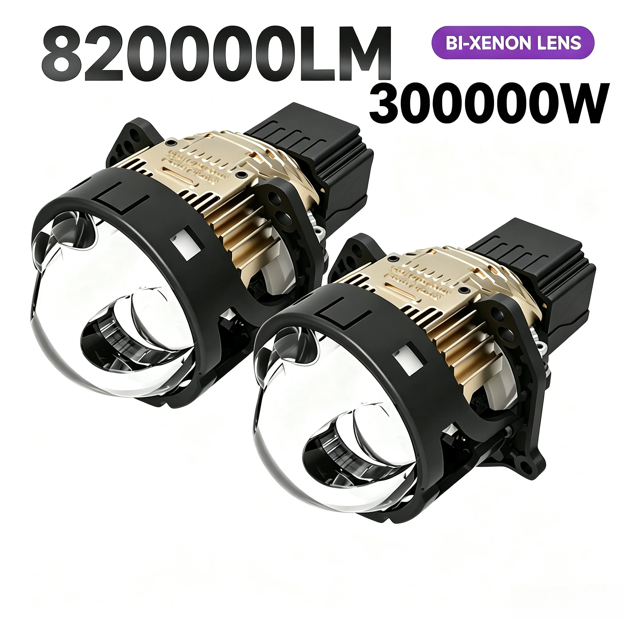 Фото NXY LK12 Pro 3-дюймовая двухлинзовая Bi-LED проекционная фара с прямым лучом, 160 Вт, мощный белый свет, ближний/дальний свет, лампа для модернизации автомобиля №1
