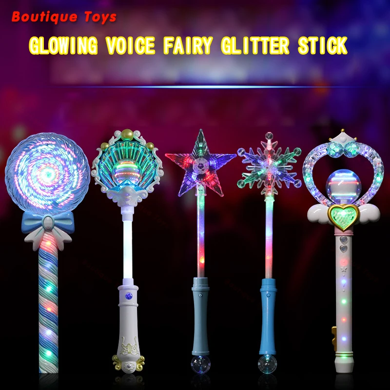

Exquisite Luminous Toy Luminous Fairy Stick Summer Children's Flash Toy Pentagram Snowflake Flash Magic Wand Good-looking