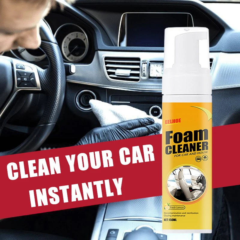 100ml Multi-purpose Cleaner Anti-aging Cleaning Automoive Car Interior Ceiling Cleaner Leather Flannel Water-free Cleaning Spray