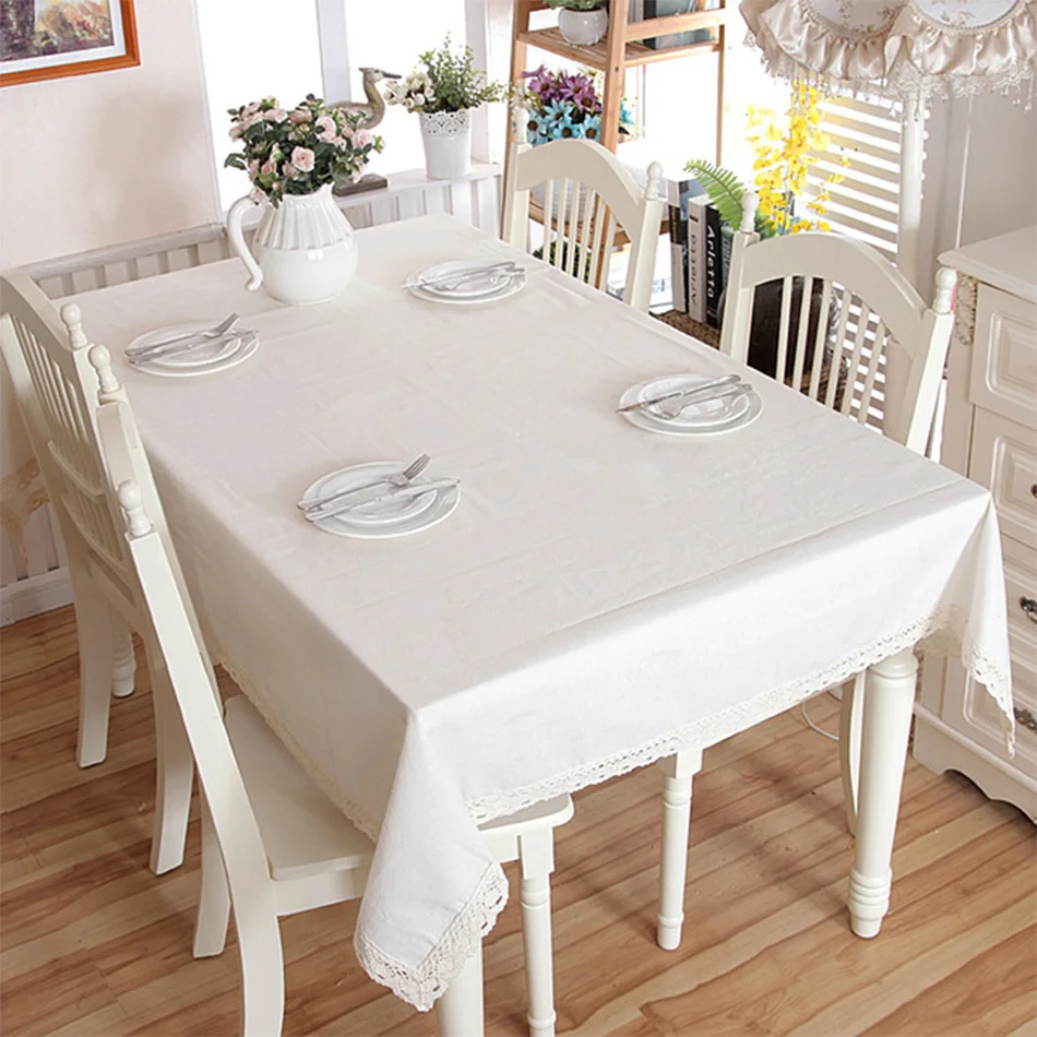 

wystrój stołu domowego pościel mieszania biały obrus, prostokątny stałe CoIor obrus, do kuchni jadalnia blat,
