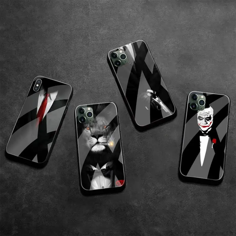 Мужской костюм рубашка галстук чехол для телефона закаленное стекло iPhone 13 12 Mini 11