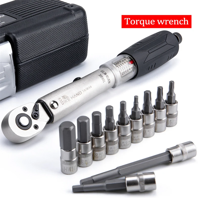 Bike Torque Wrench Allen Key Tool Socket Spanner Set Kit Cyc