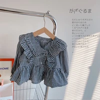 girls babys coat blouse jacket outwear 2022 plaid spring summer overcoat top party high quality childrens clothing