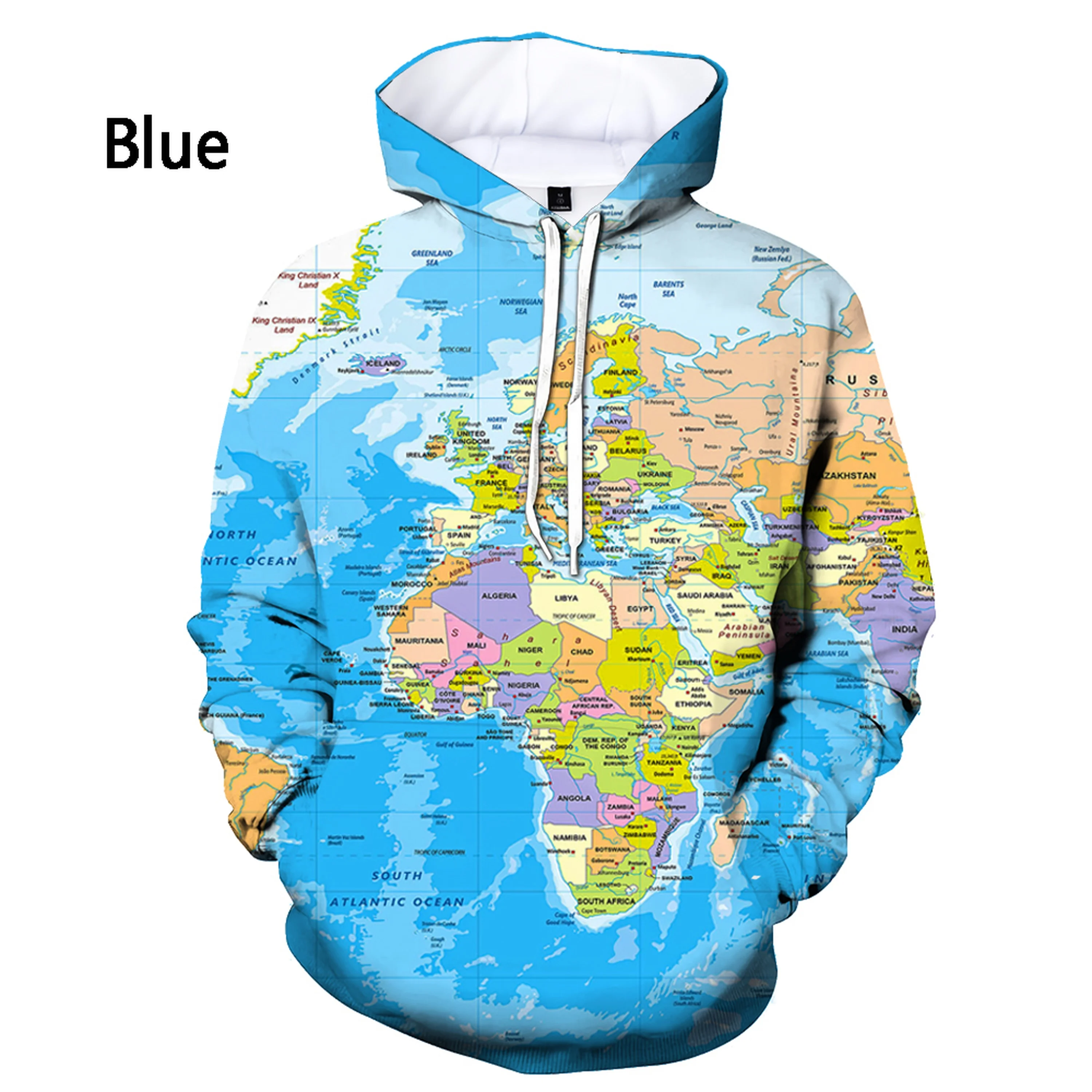 Men/women Fashion World Map 3d Printed Hoodie Funny Pullover Casual Sweatshirt Hooded Tracksuits