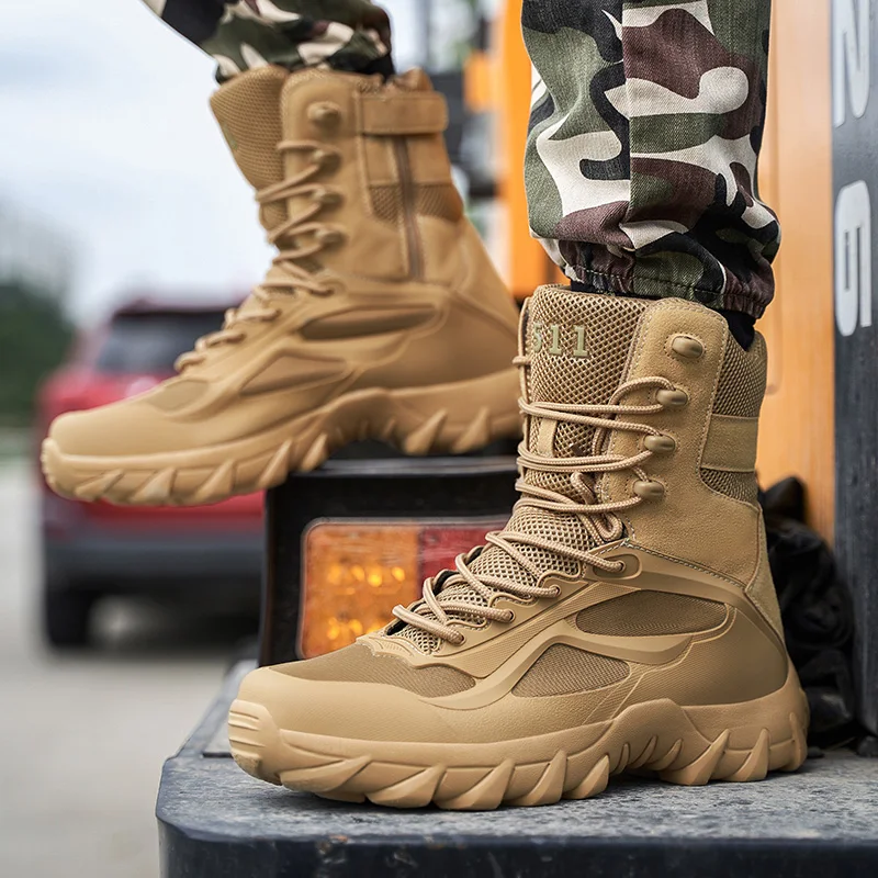 Newest Desert Outdoor High Quality Tactical Boots Men Military Man Top Non Slip Men's Hiking Shoes Botas Militares Hombre | Спорт и