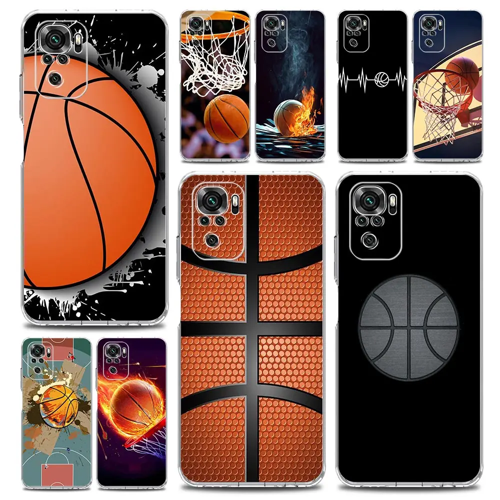 

Basketball Basket Number Phone Case For Xiaomi Redmi Note 12 11 9S 9 8 10 Pro Plus 7 8T 9C 9A 8A K40 Gaming Silicone Clear Cover