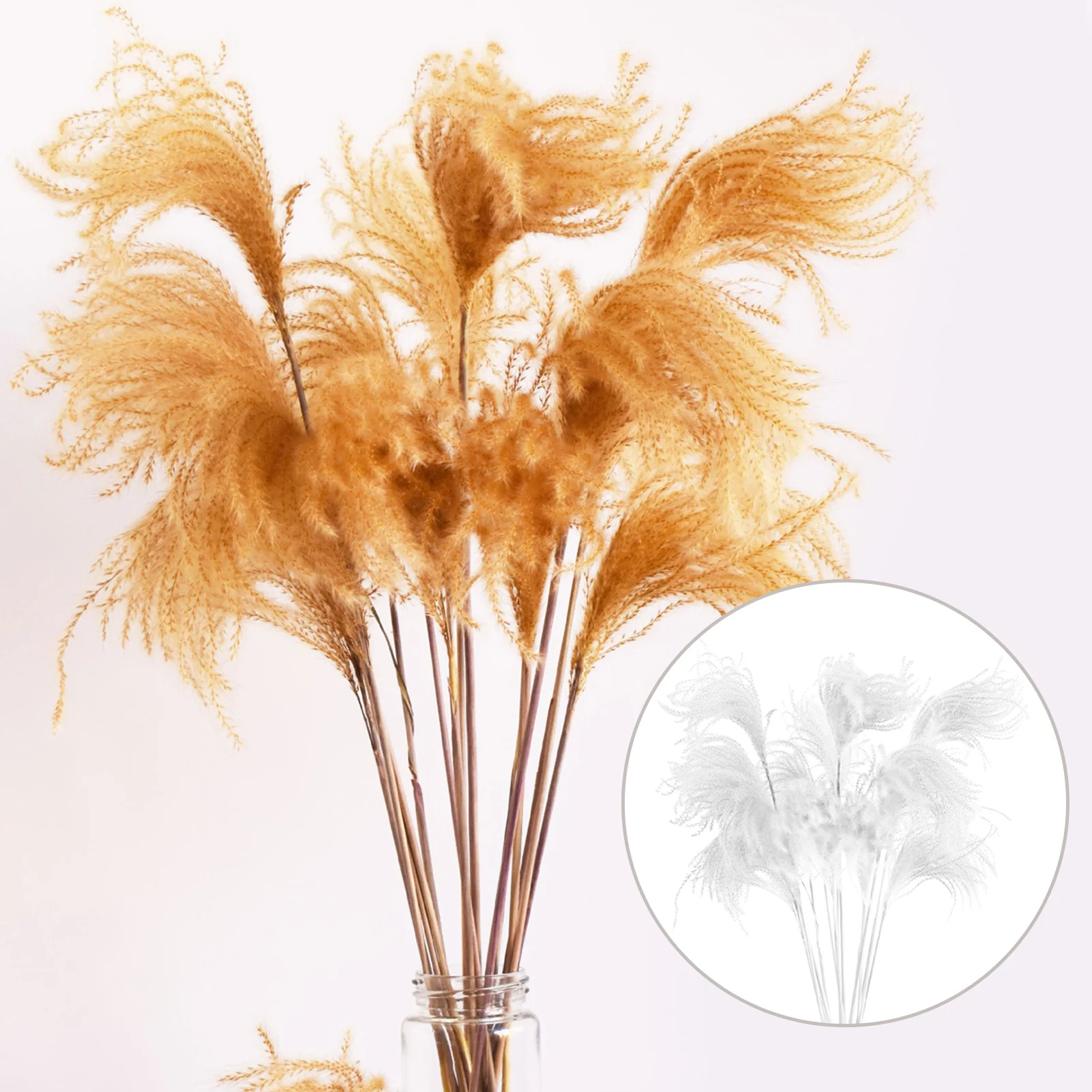 

20pcs Pampas Grass Simulation Reed Grass Wedding Decoration Bulrush Pampas Grass Branches Natural Dried Pampas Grass Bouquet