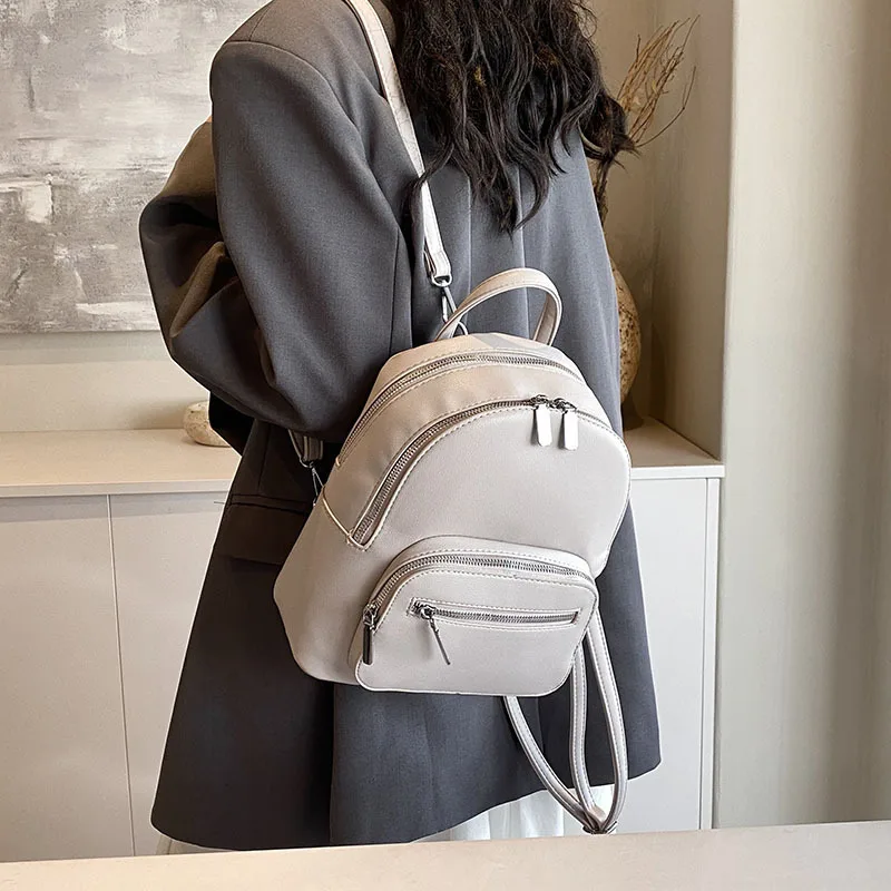 Новый однотонный рюкзак из мягкой пу кожи Tingting модный и простой