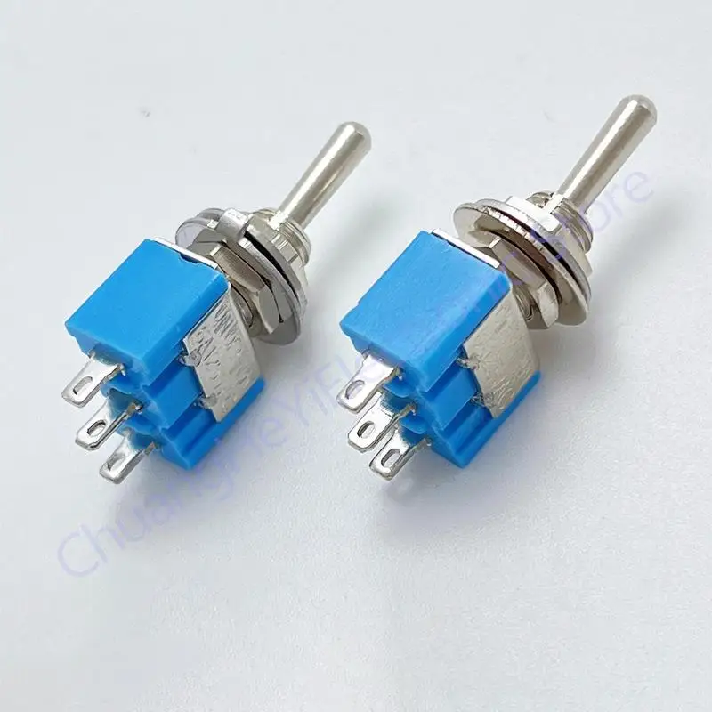 10 шт MTS-103 3-контактный ВКЛ./ВЫКЛ.-ВКЛ. 6A 125V 3A250VAC мини голубые переключатели