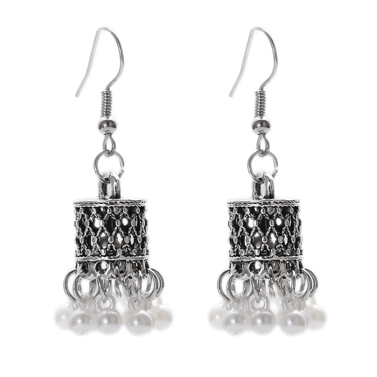 Фото Серьги для пирсинга индийские ювелирные изделия Jhumka серьги с кисточками Женские аксессуары Серьги серебряного цвета модные серьги для вечерние №3