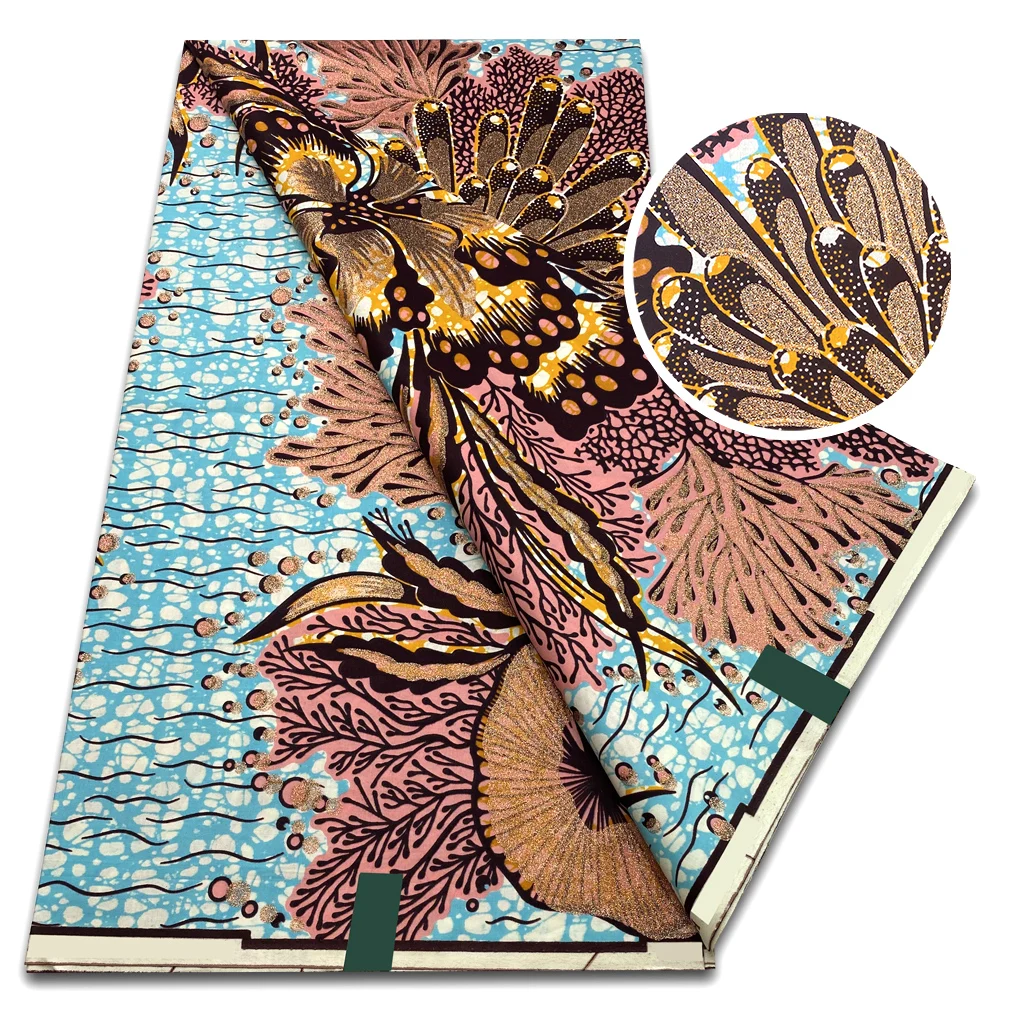 Африканская восковая ткань 6 ярдов для шитья женских праздничных платьев 100%