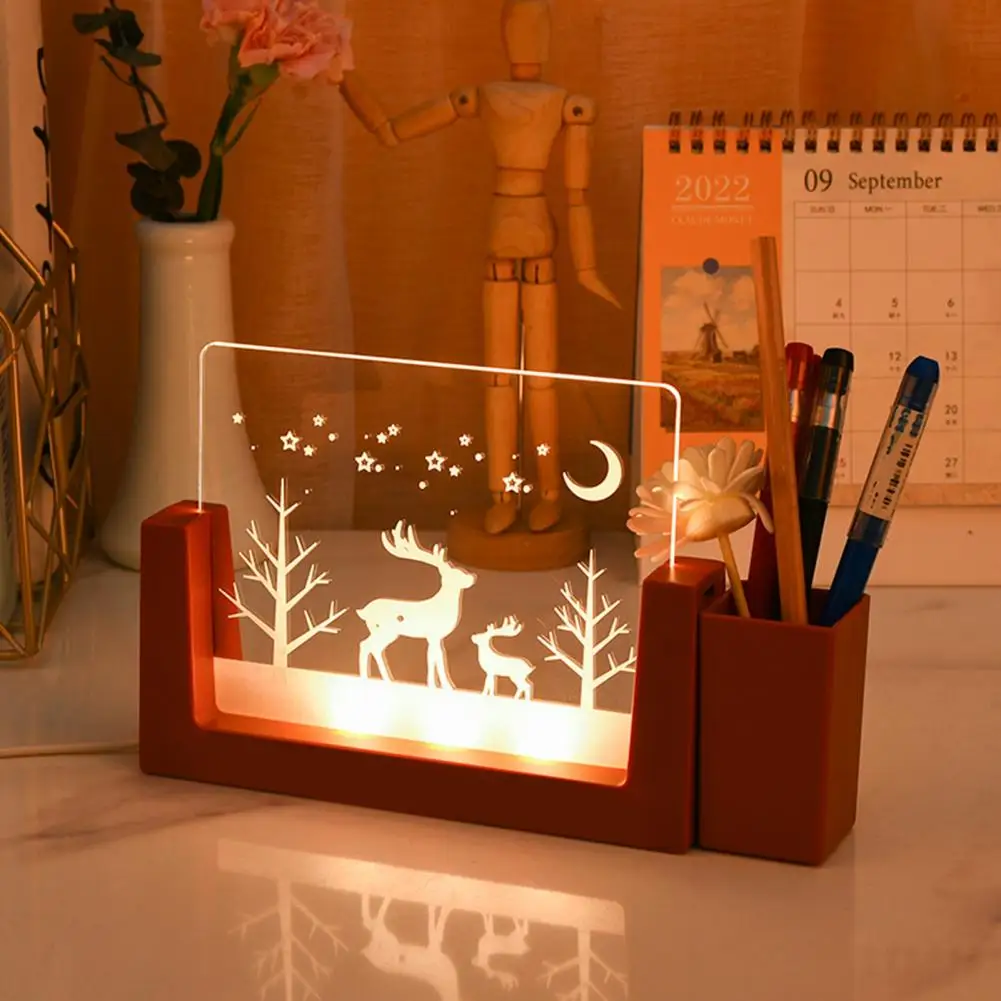 

Night Light Useful Exquisite Pattern Smooth Edge LED Bedside Light Desktop Decoration Household Accessories