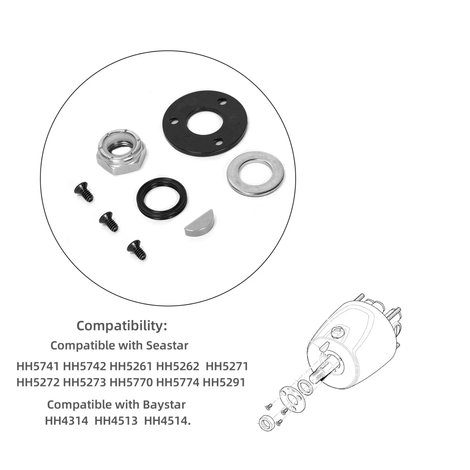 Комплект для замены гидравлического уплотнения шлема HP6032 совместимый с Seastar HH5741