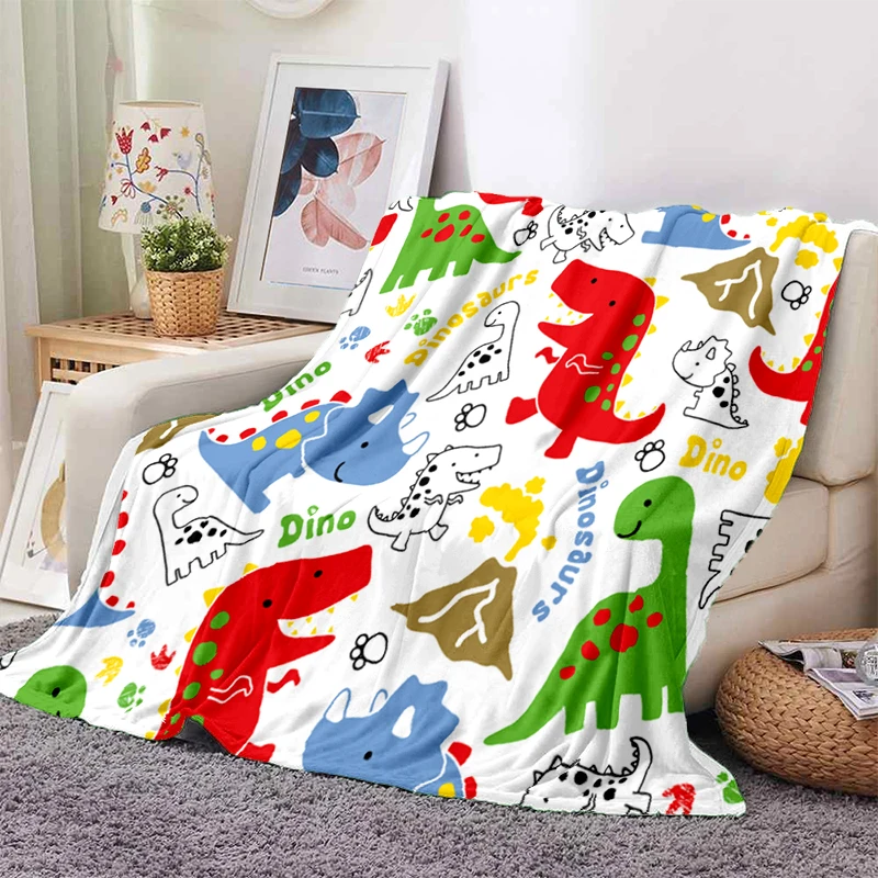 

Cartoon Dinosaur HD Printed Flannel Blanket，Soft Thin Blanket，baby、camping Picnic Blankets for Children，office Sofa Blanket