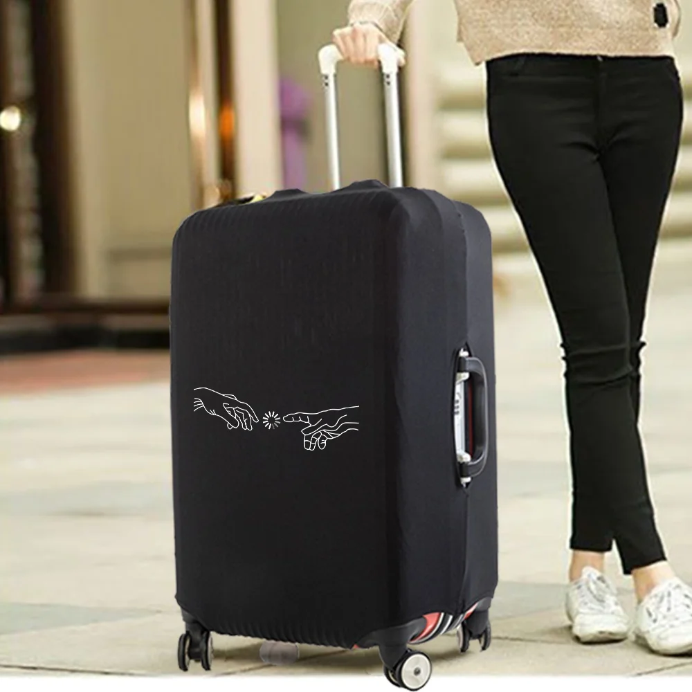White Picture Print Luggage Cover Travel Accessories Elastic Anti Dust Suitcase Cover Unisex Trolley Case Covers for Travelling