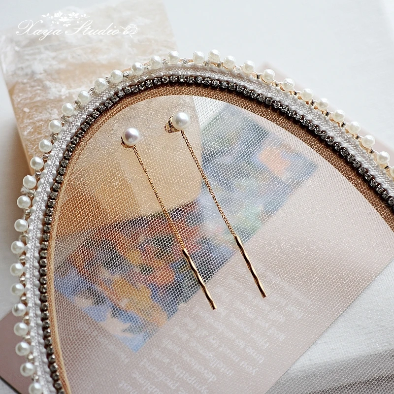 

Новые серьги-гвоздики с пресноводным жемчугом, съемные Серьги-кисточки на цепочке, тонкие