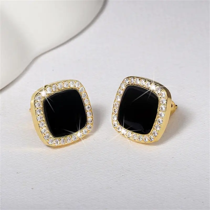 Сверкающие серьги-гвоздики роскошные уникальные серьги из стерлингового