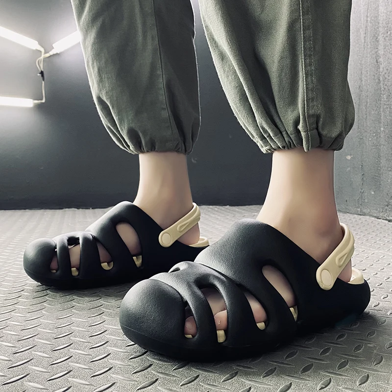 Comfortable Men's Slide Street Style Breathable Casual Shoes Fashion Male Beach Sandals