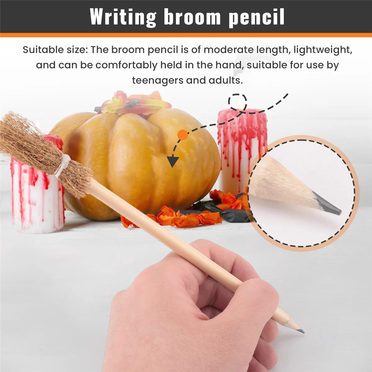 24 шт. карандаши с ведьмой и метлой для Хэллоуина Шариковые Хэллоуин