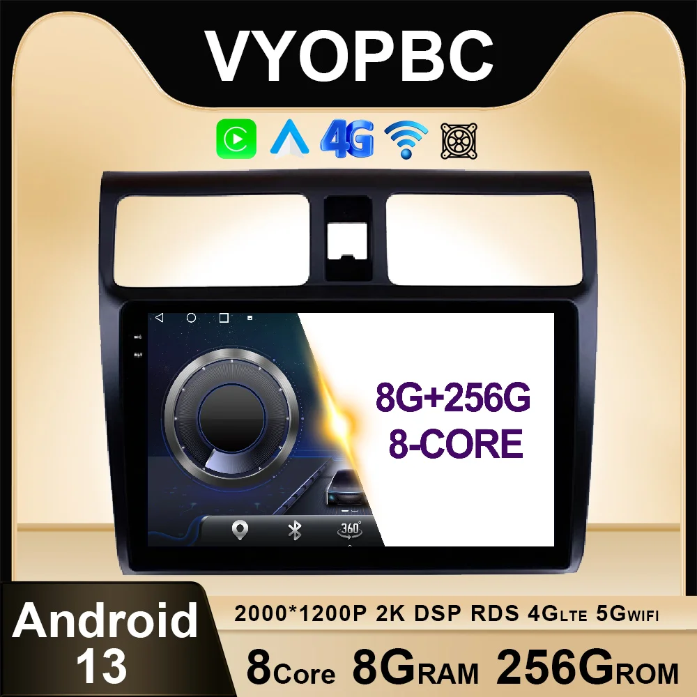 

Автомагнитола 2DIN, 10,1 дюйма, Android 13, для Suzuki Swift 2003-2010, 4G LTE BT
