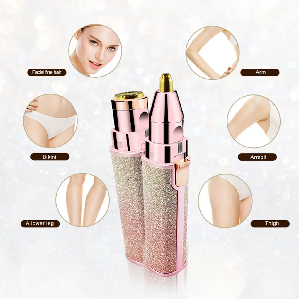 

Women Lipstick Shape Hair Remover Eyebrow Clipper Trimmer Electric Women Hair Removal Grooming Tool Battery Type