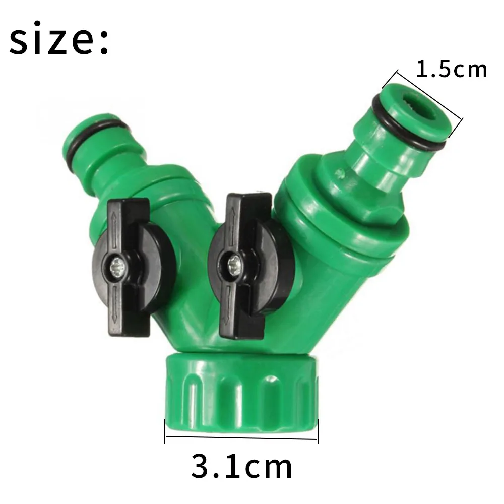 

2-way Garden Tap Water Splitter Female 1/2 3/4 Garden Hose Y Splitter Watering Adjustable Switch 1Pc