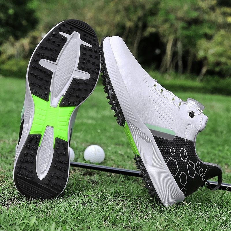 

Professional Golf Shoes Couples Plus Size 46 47 Men Gym Sneakers Waterproof Leather Golf Sneakers Women Quick Lacing Golf Shoe