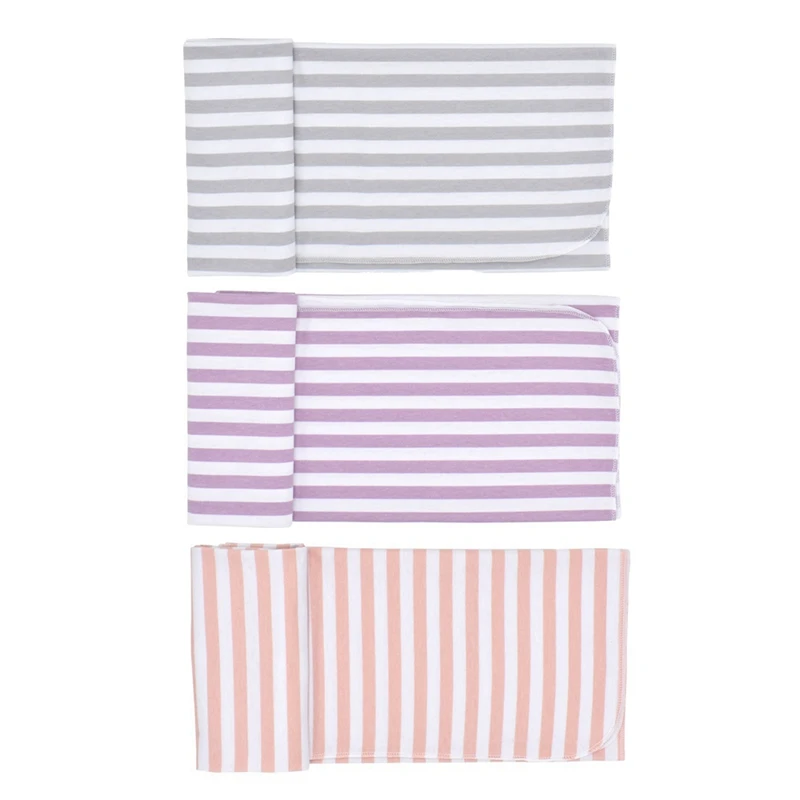 

3 Pack Baby Swaddle Blanket Set Newborn Wrap Swaddle Receiving Muslin Baby Boys Girls Sleeping Cloth With Hat 0-3 Months