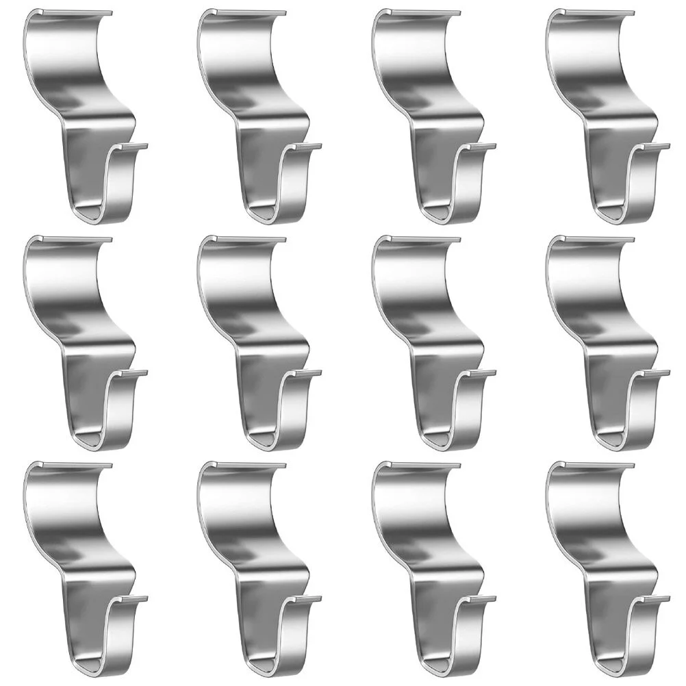 

12 Pcs Vinyl Hooks Stainless Steel Metal S-shaped Outdoor Towel Pot Punch-free
