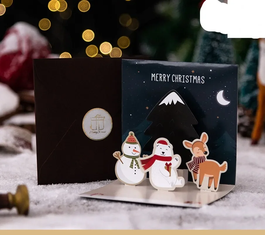 

3D рождественская открытка Снеговик