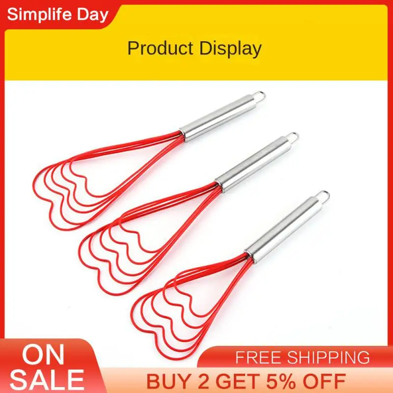 

Кухонный инструмент для домашнего приготовления яиц, кухонные аксессуары, инструмент для выпечки, ручной миксер, ручка из нержавеющей стали, любящий веер, силиконовый венчик для яиц