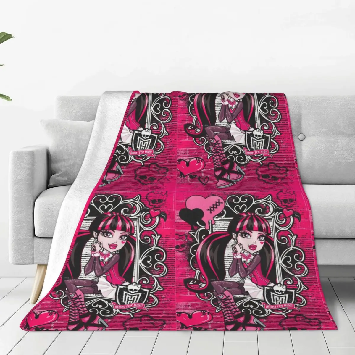 

Draculaura Poster Blanket Monster High Flannel Awesome Soft Throw Blankets for Bedspread Summer